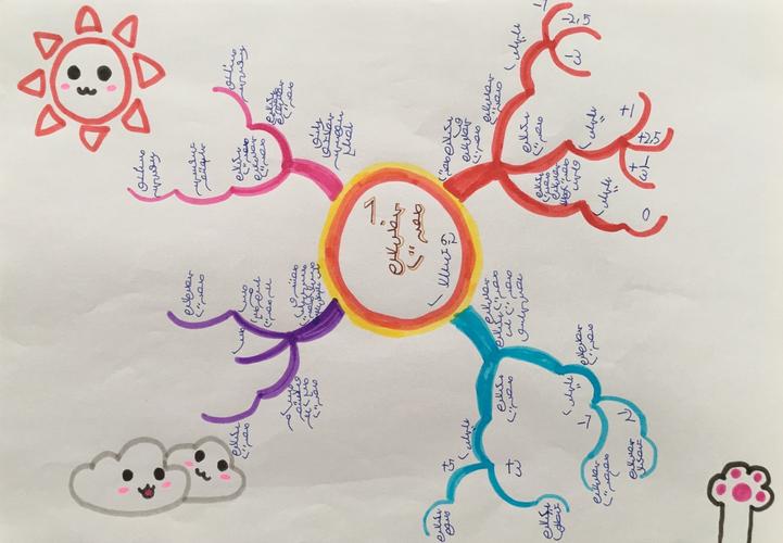 2班学生作品—-数学6年下册第一单元"负数思维导图"