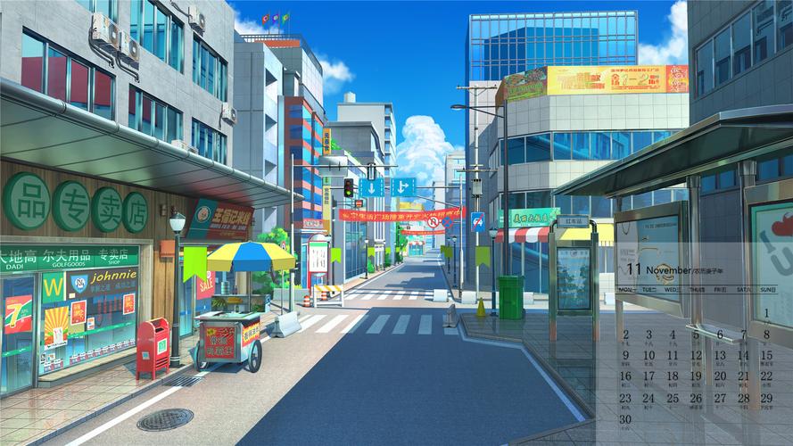 2020年11月精美动漫场景高清日历壁纸