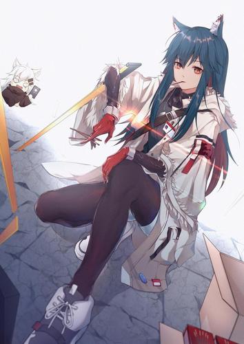 动漫美图:明日方舟德克萨斯图片欣赏,可爱的黑发少女