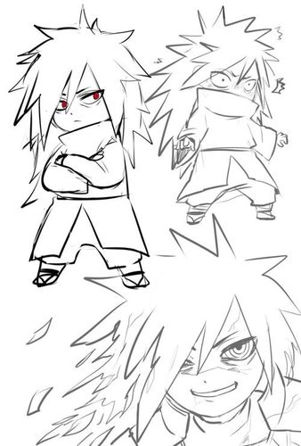 六道宇智波斑简笔画