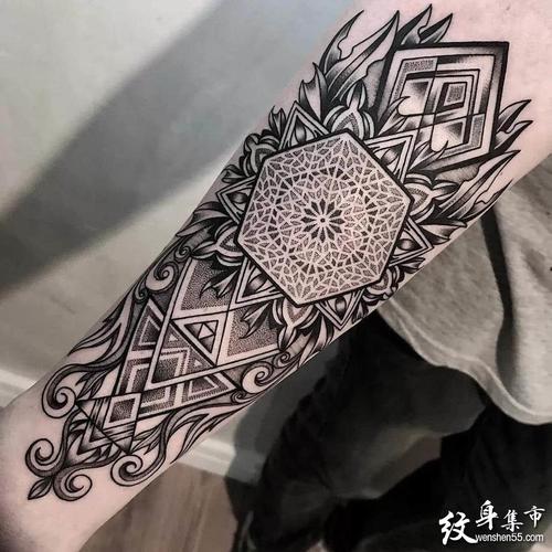 几何点刺纹身,几何点刺纹身手稿,几何点刺纹身手稿图案