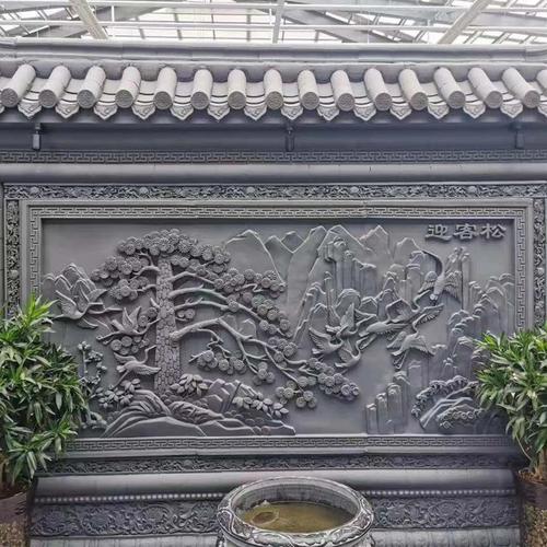 砖雕背景仿古大幅墙面照壁装饰中式定制影壁砖雕