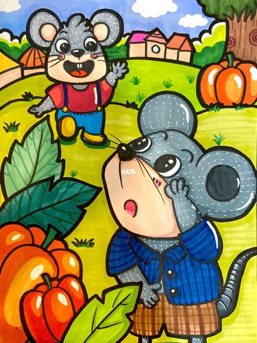 小老鼠99_儿童画_马克笔_马克笔儿童画_文化_绘画