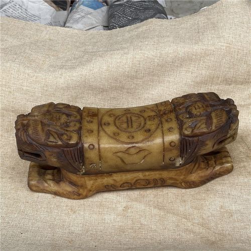 做旧玉石枕头古玉老玉工艺玉雕摆件客厅仿古明清汉代