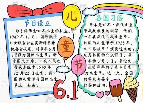 儿童节手抄报第一名 简单又漂亮儿童节手抄报