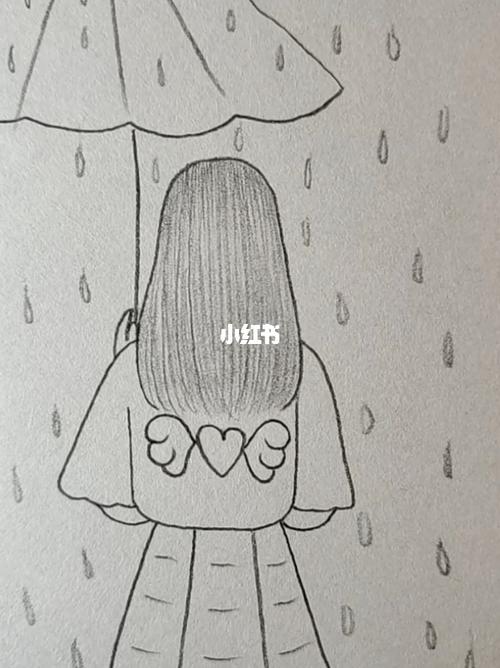 站在雨中女孩的背影_绘画_绘画日常_知识_艺术