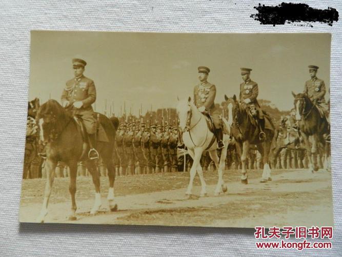 民国发行日本最大战争罪犯裕仁天皇检阅日军,东条英机明信片2张