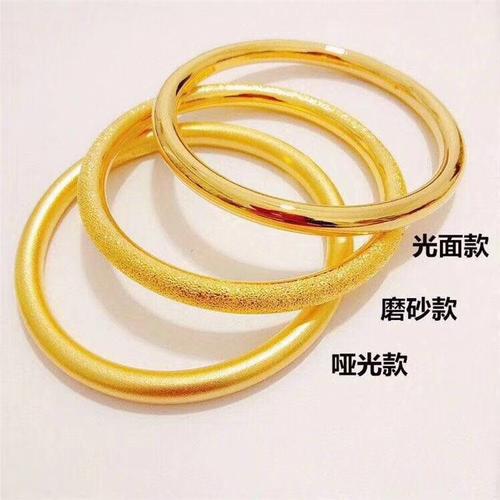 抖音同款古法金手镯小红书推荐传承系列光面磨砂 拼多多爆款首饰