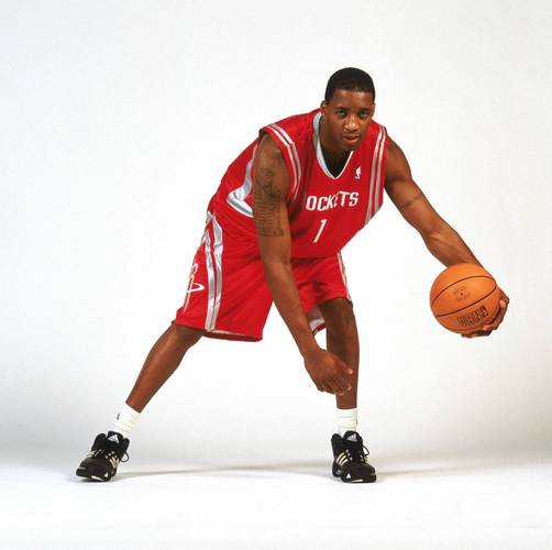 麦迪当年加盟火箭队后拍摄的定妆照!