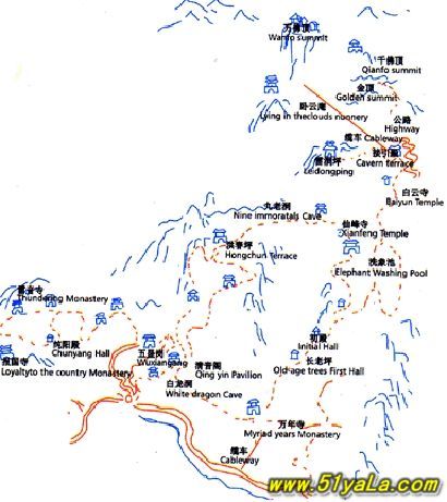 峨眉山景点地图