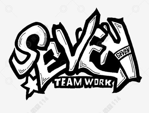 标签:seven英文手绘卡通黑色暗黑系字体设计创意字体艺术字