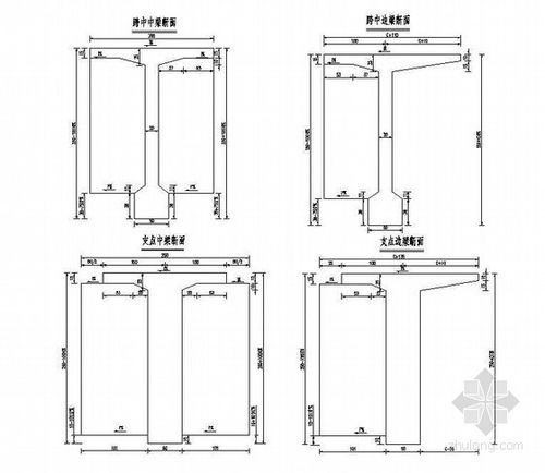 预应力钢筋混凝土t梁横断面构造节点详图设计
