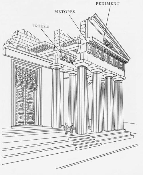 中国神庙简笔画