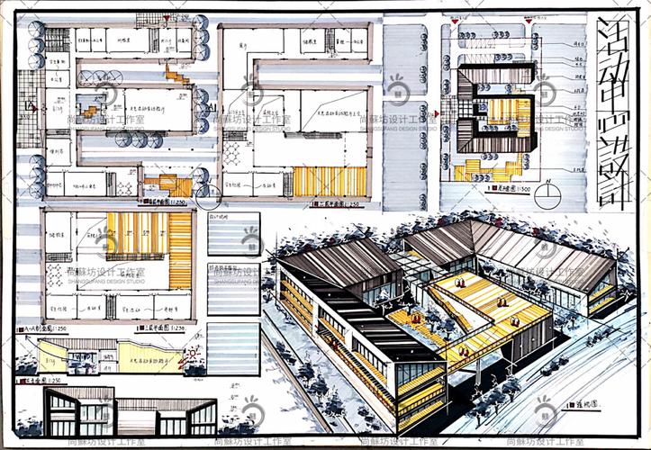 2021苏州大学建筑快题128分学员作品_建筑_考研_手绘