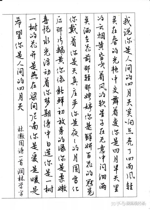林徽因《你是人间四月天》钢笔字手写笔友钢笔书法习作欣赏