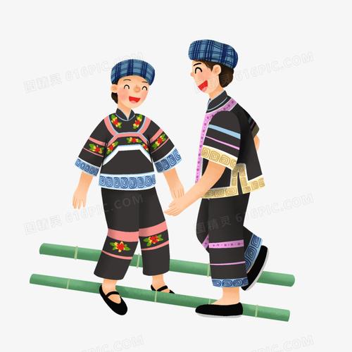 少数民族布依族卡通手绘人物元素