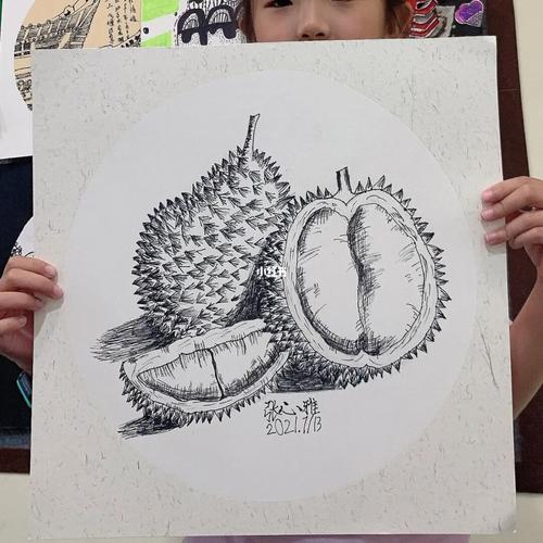 写生—水果之王_写生_水果_创意美术_铅笔画_少儿创意