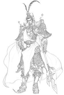 吕布与骑马的简笔画