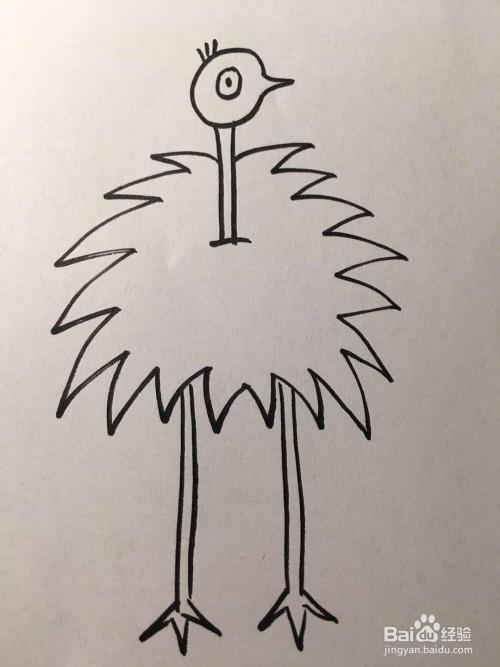 简笔画鸵鸟的画法