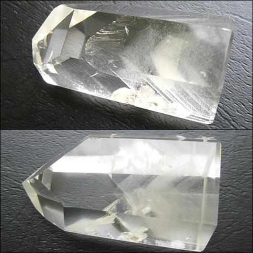 异象水晶是指在水晶的生长过程中,包含了不同颜色的火山泥等矿物质,在