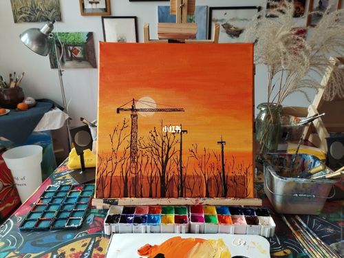 夕阳虽然西下,朝阳依旧会东升_夕阳_文化_绘画