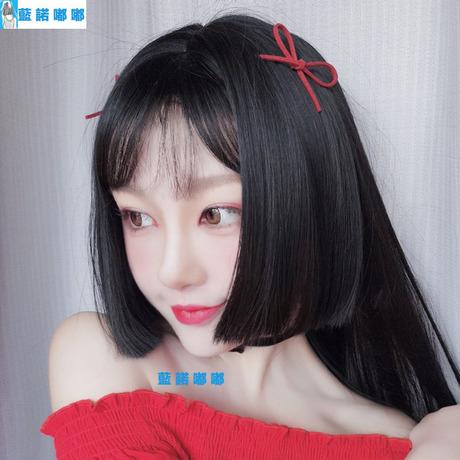 假发女长直发lolita空气刘海三刀平cos水母头二次元日常动漫长发