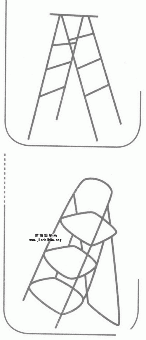梯子简笔画图片,教程
