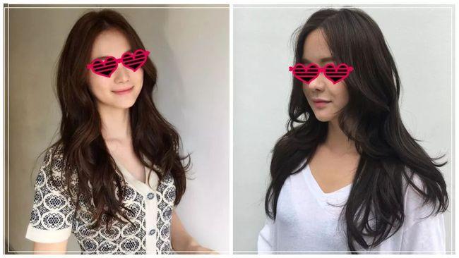 这款八字刘海中长发发型,很甜美淑女,给人温婉大方的感觉.