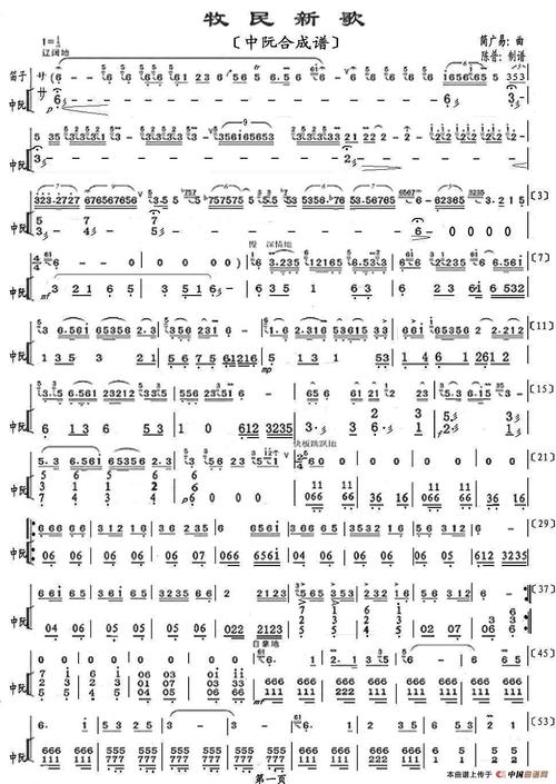 牧民新歌(中阮合成谱)