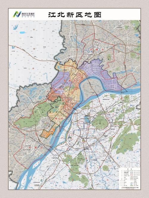 南京地图 江北新区直管区之外的新浦口区