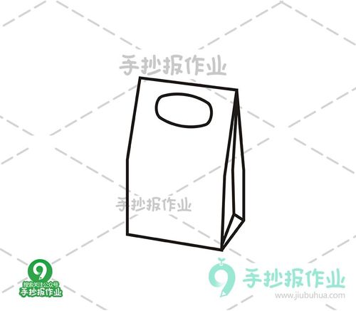 简笔画 专辑 食物主题简笔画 小蛋糕简笔画 在蛋糕袋子上方加上一个长