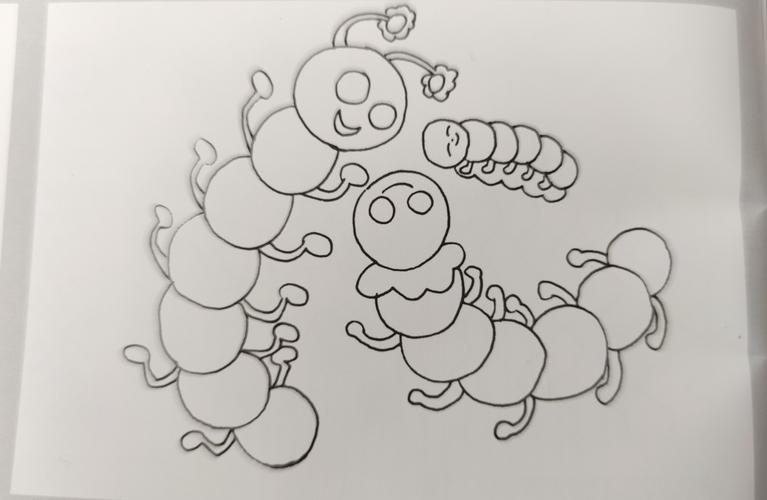 其它 的美篇 写美篇 活动内容:美术活动(线描画)——毛毛虫一家 活动