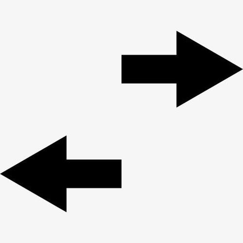 两个箭头符号指向相反的方向图标