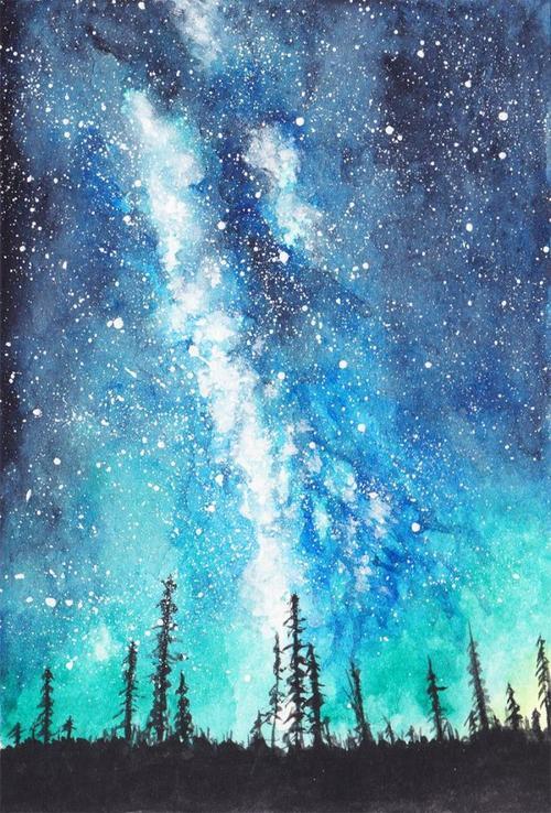 怎样用水粉画星空黑板报 水粉画黑板报图片素材