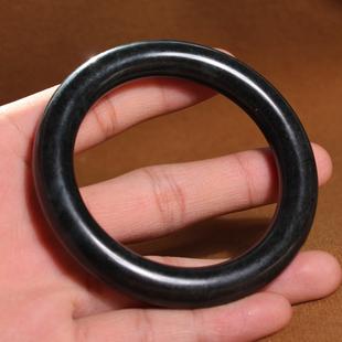 方言和田玉特惠精选新品精品白底墨玉籽料肥圆条百搭手镯玉镯子e