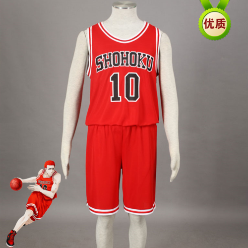 灌篮高手-樱木花道cos衣服运动服动漫游戏篮球服10号-cosplay服装