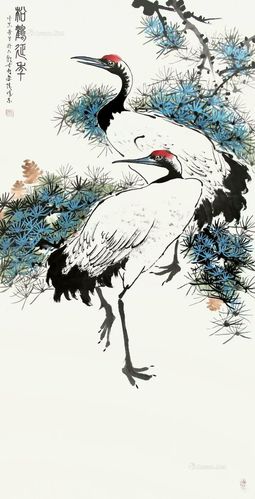 长寿仙鹤图,松鹤延年图.太珍贵了!