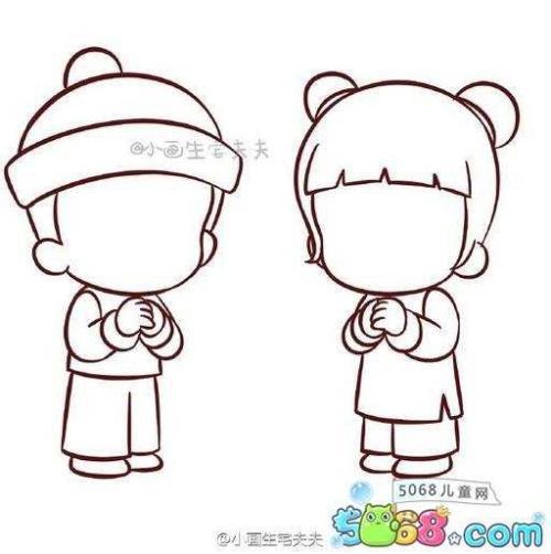 幼儿新年拜年的简笔画 第7页