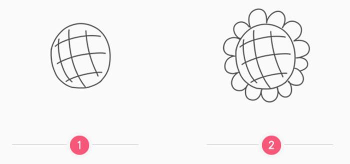 向日葵的儿童画简笔画画法 向日葵手绘教程图解