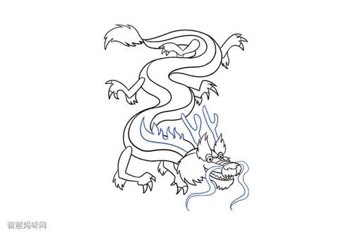 如何画腾飞的中国龙简笔画