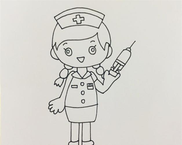 卡通护士简笔画步骤