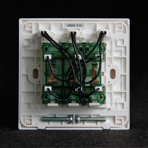 佳典纯 86型 三位单控指示灯开关 荧光灯三开 wms515 16ax 250v