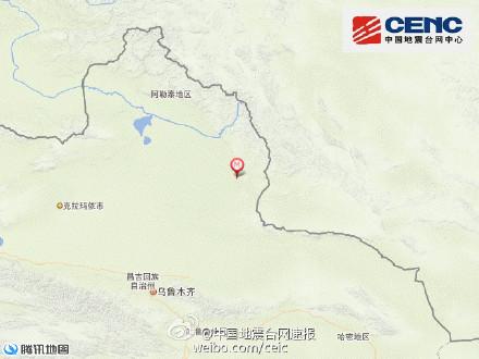 新疆青河县发生30级地震震源深度6千米