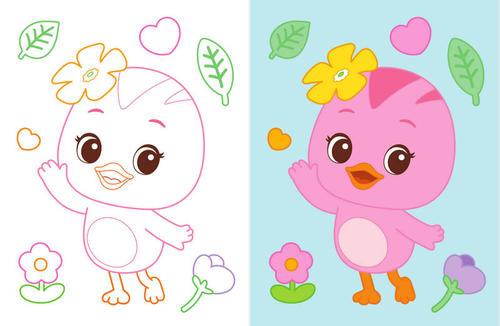 萌鸡小队的朵朵简笔画