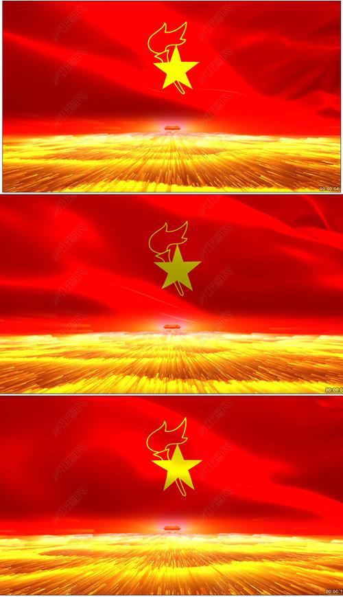 少先队队旗飘扬队日活动宣传片头晚会背景视频