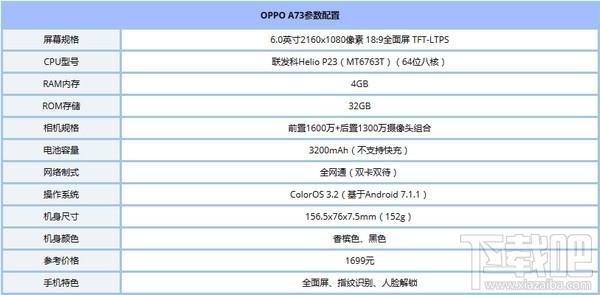 oppo a73配置参数介绍