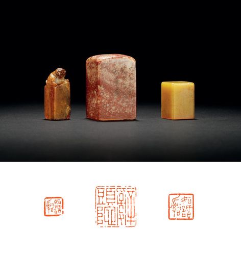 唐醉石刻寿山石孙正刚自用印三方