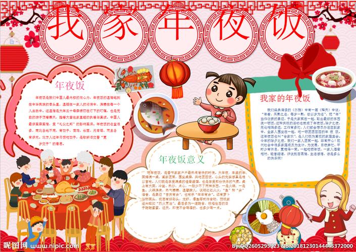 年夜饭小报图片