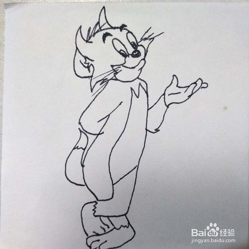 怎么画猫和老鼠中的搞笑的tom猫卡通简笔画