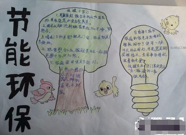 节能环保低碳主题手抄报_节能环保低碳主题手抄报内容